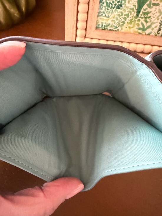 Coach Pebbled Leather Small Wallet in Light Blue - Picture 7 of 14